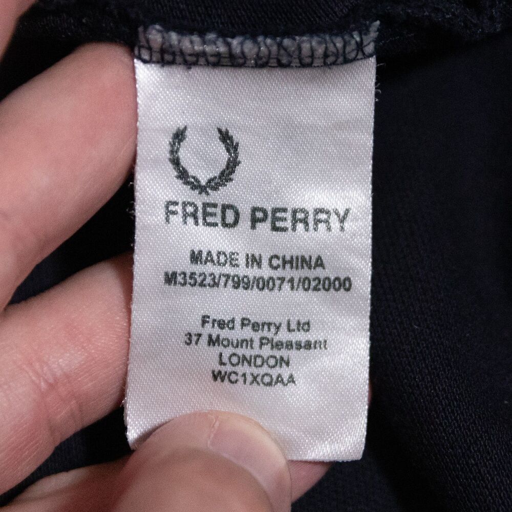 Fred Perry Polo Shirt Slim Black Twin Tipped M3600 Short Sleeve Pique Men's 2XL - Picture 5 of 5